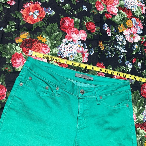 Prana Jett Capri Jeans Low Fitted Green Dynasty Gradient 2203  Size 4/27 - Picture 8 of 9
